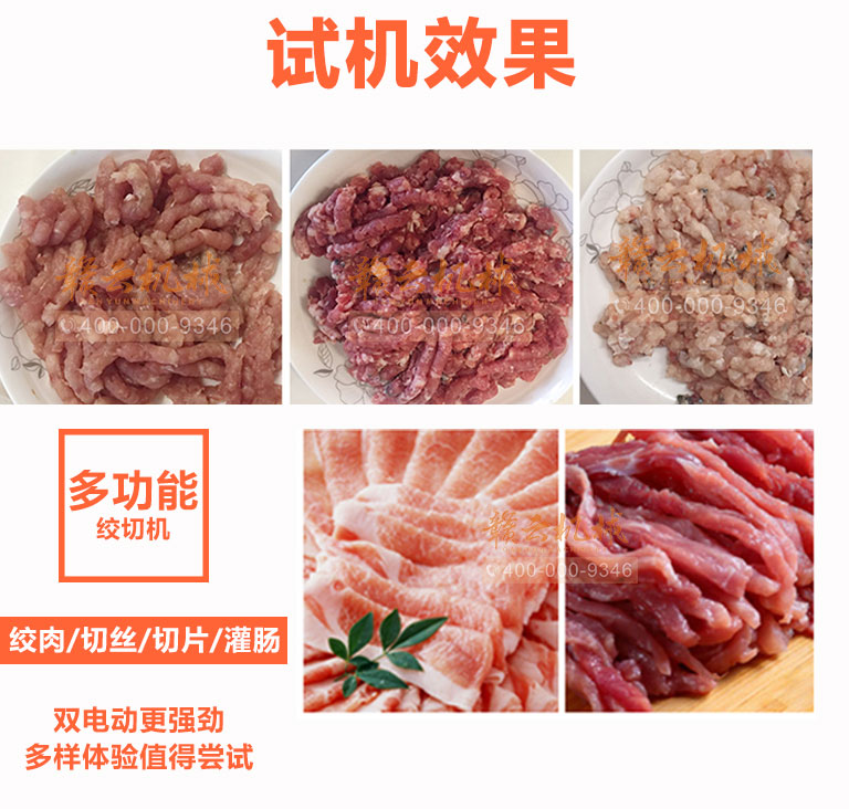 廣西四川廣東制作臘腸香腸設(shè)備 絞肉沫切肉片肉絲灌腸一體機(jī)(圖10)