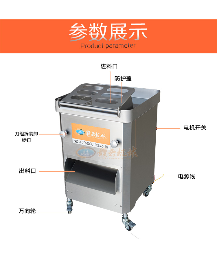 不銹鋼切肉條機，豬肉開條機(圖2)