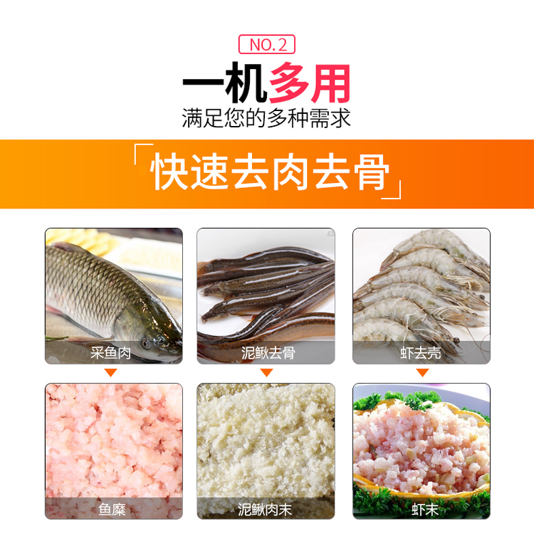 魚肉采肉機生產(chǎn)廠家全自動去魚刺魚皮魚骨的加工魚丸機(圖3)